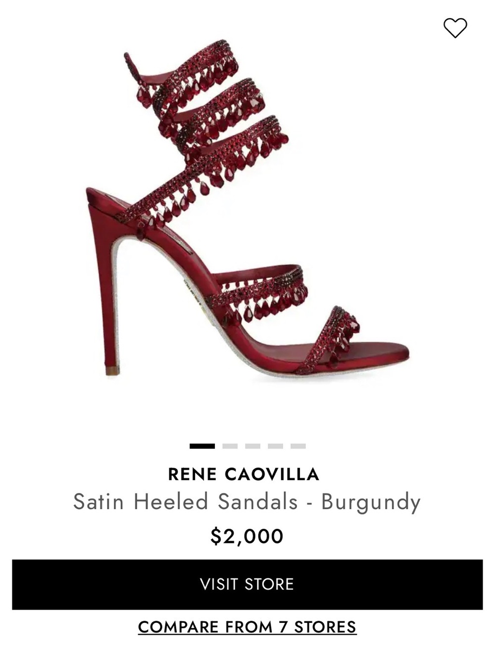 Rene Caovilla Red Satin Strappy Jeweled Stiletto Sandals